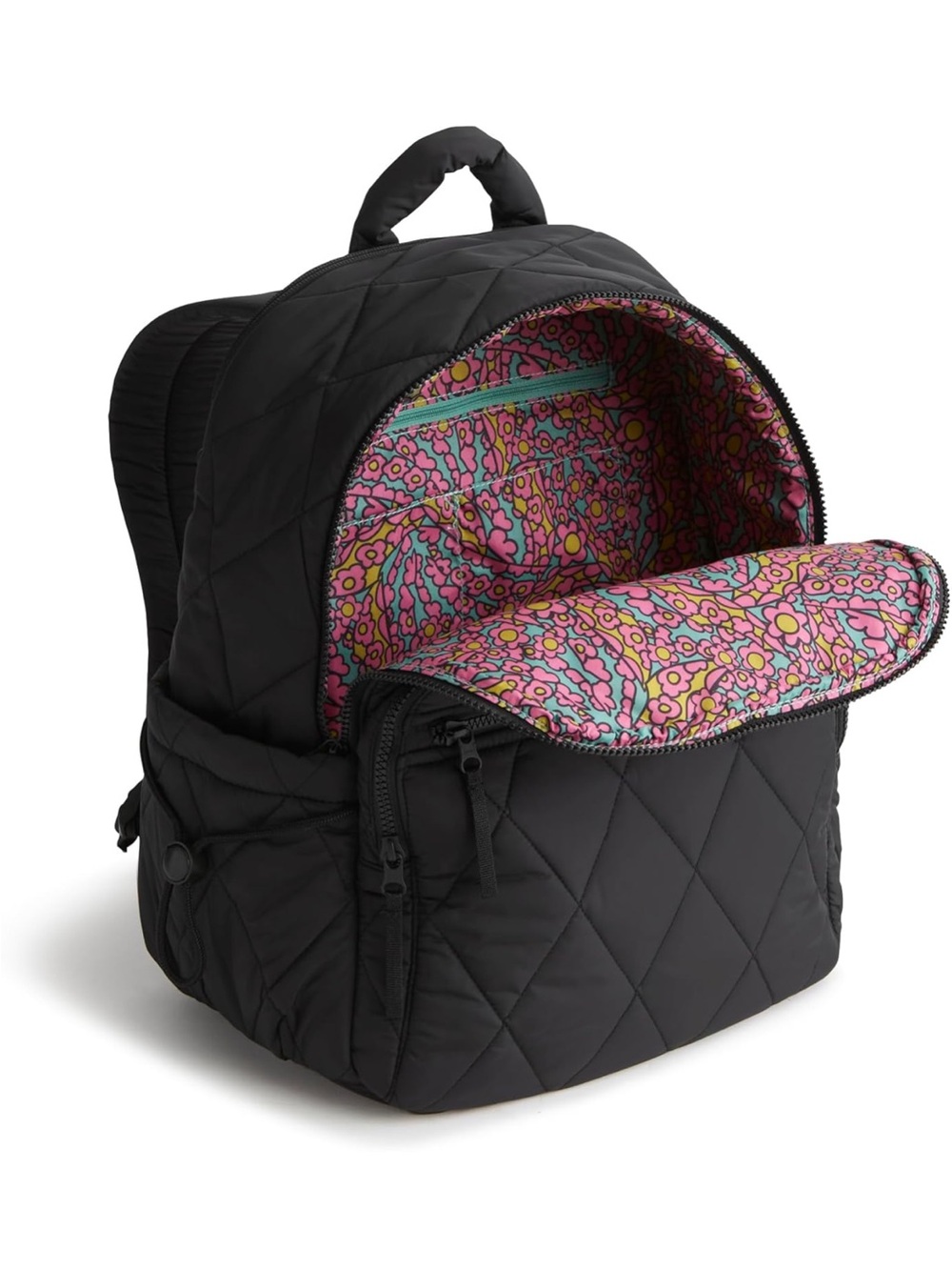 New Vera Bradley Featherweight Quilted Black Backpack - Picture 5 of 11